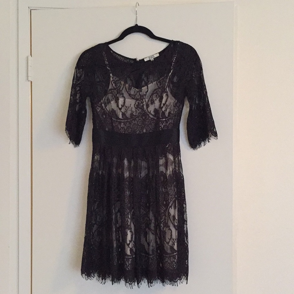 BB Dakota Lace Overlay Cocktail Dress